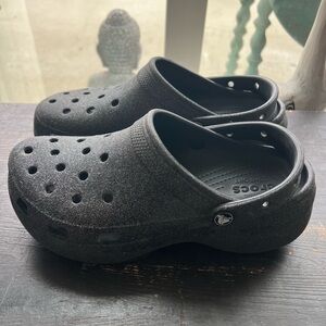 CROCS Glittery Black Mules
